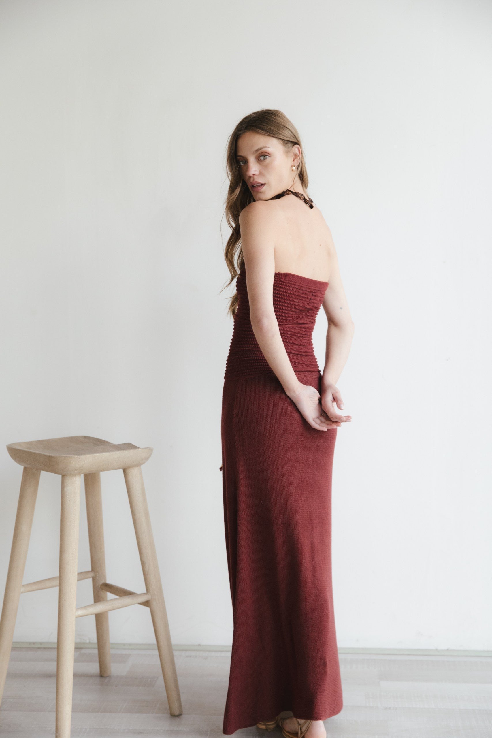 Falda Alaia · Granate