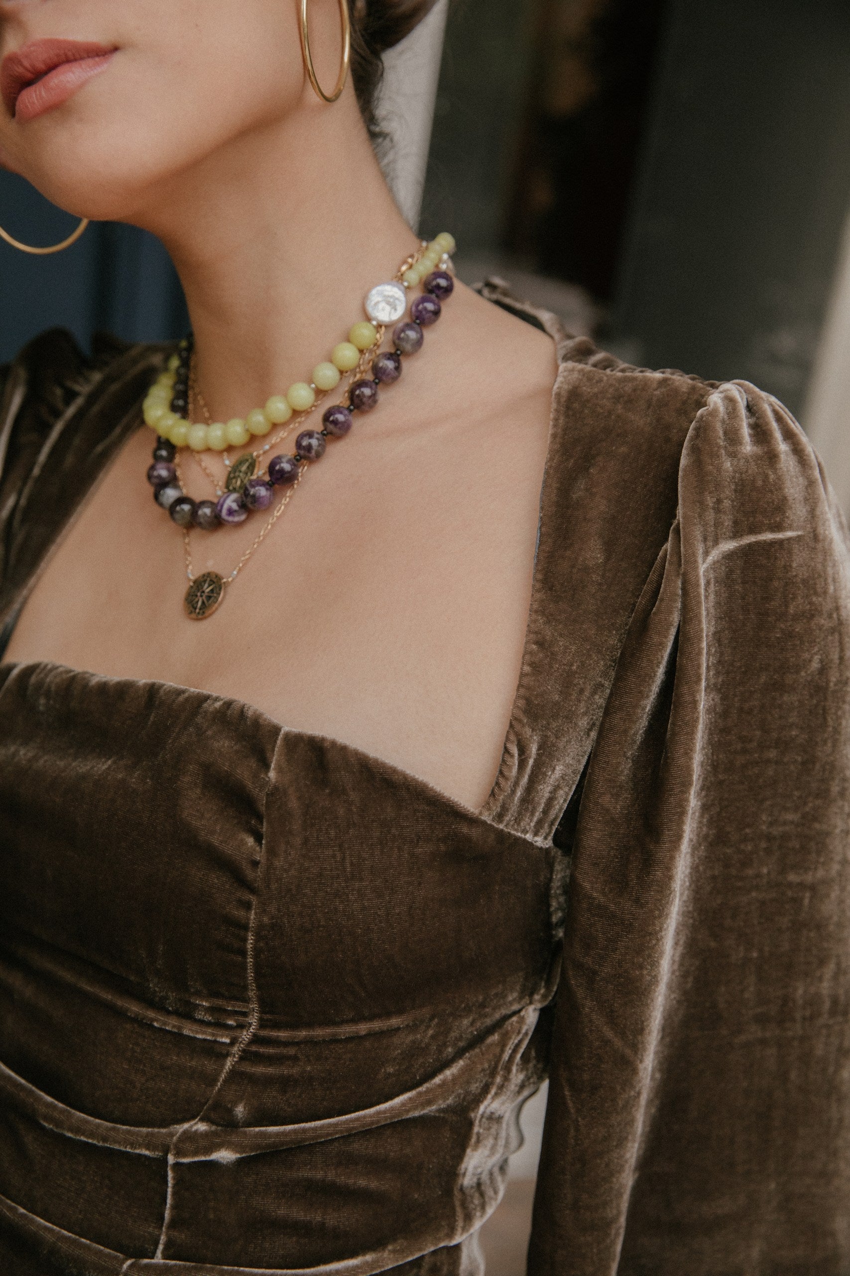 Vestido Lime Velvet · Taupe