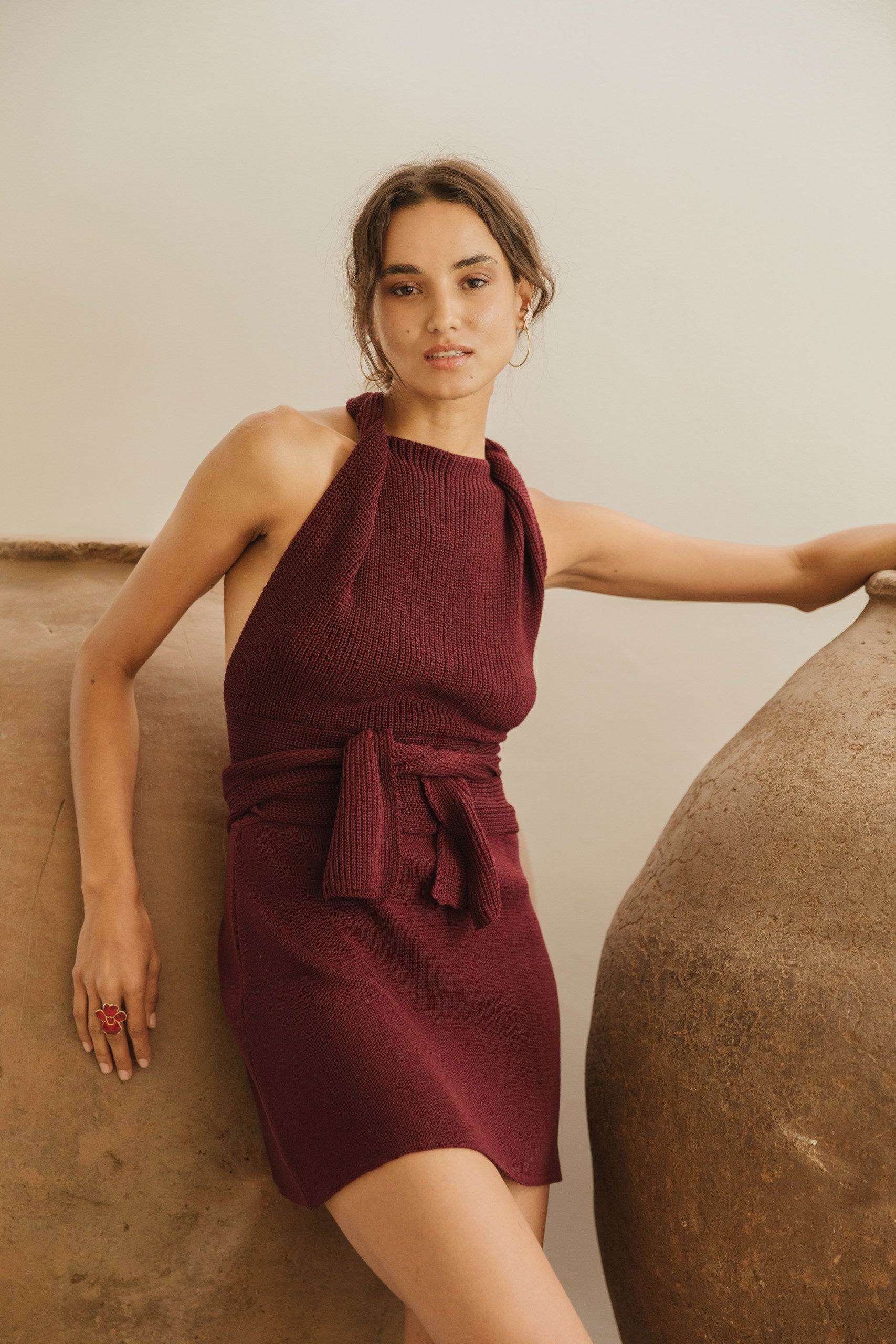Mini Falda Alaia · Ciruela