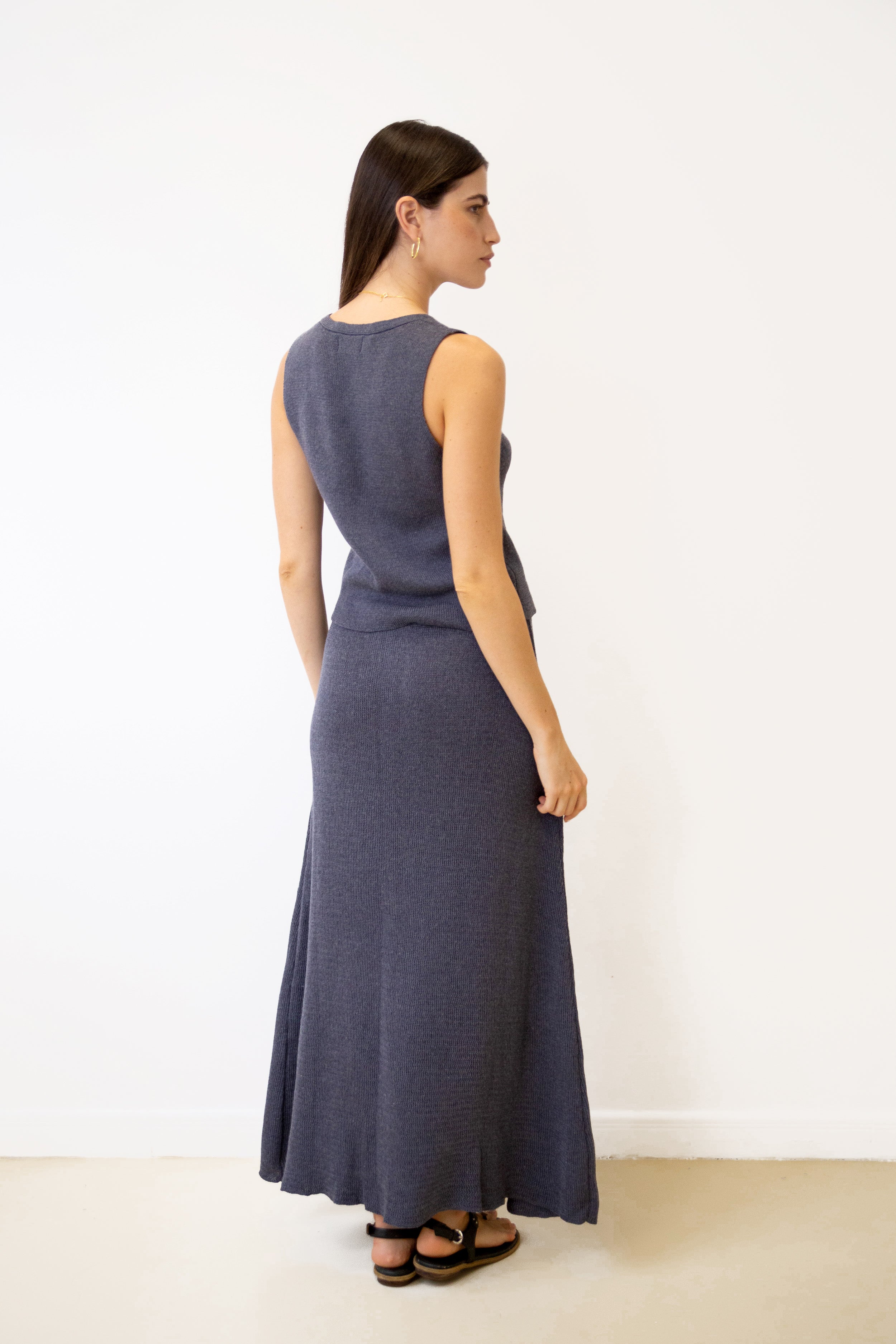 Falda Alaia · Azul Piedra