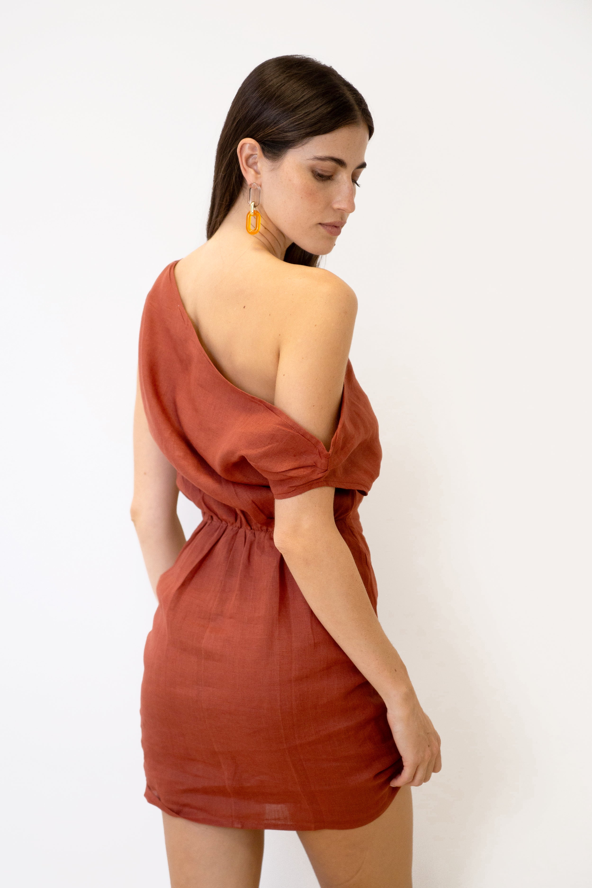 Mini Vestido Creta · Teja