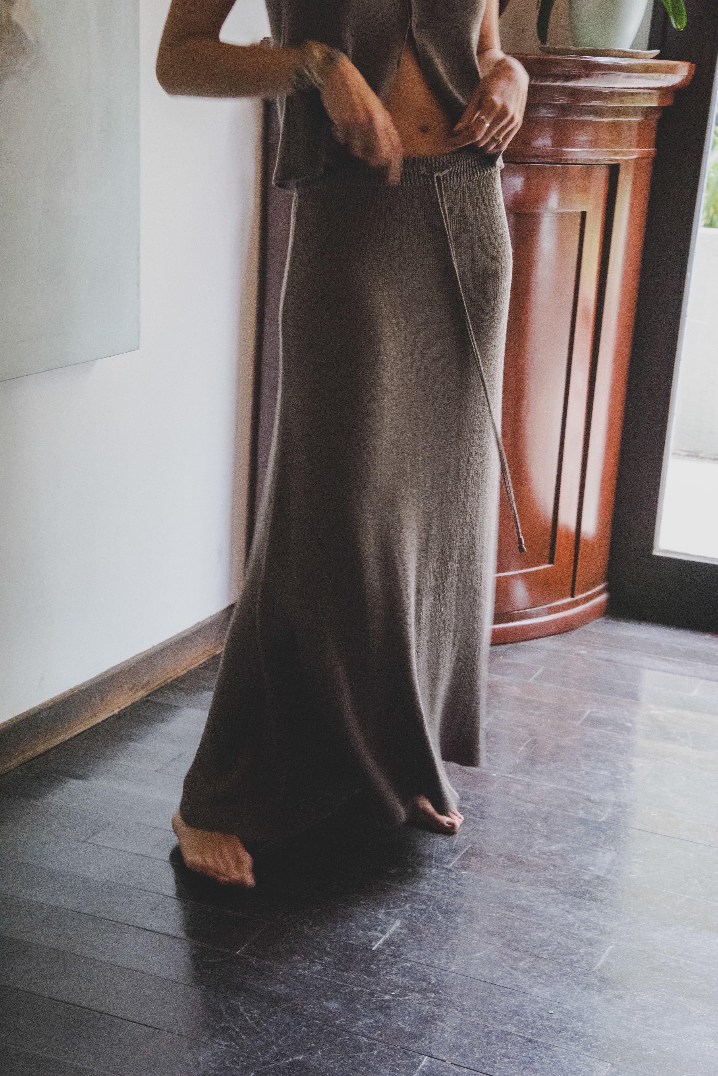 Falda Alaia · Taupe