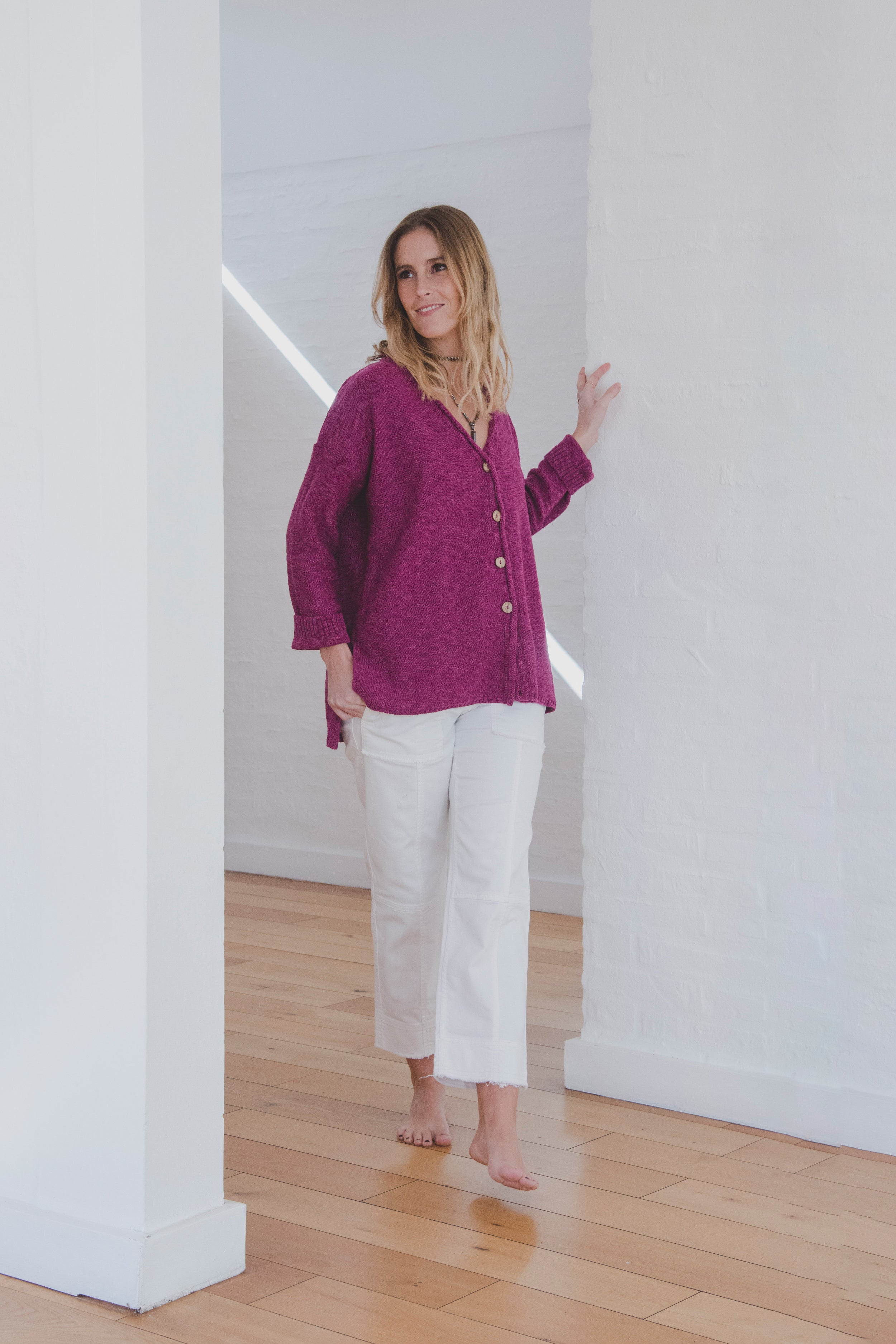 Cardigan Boto · Frambuesa