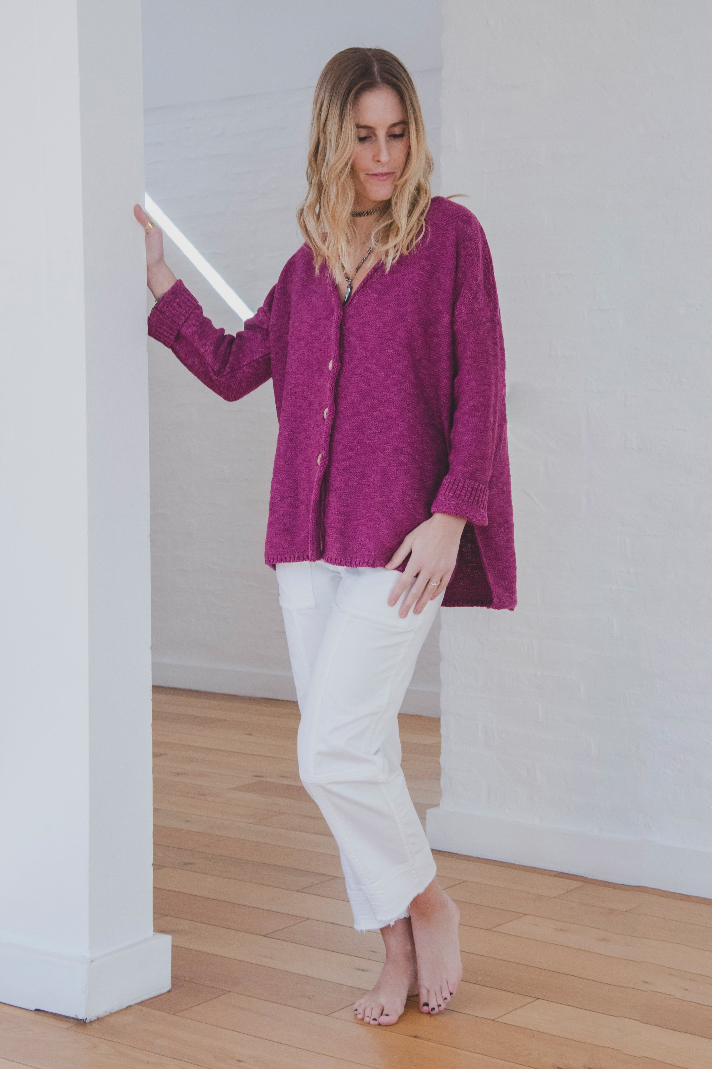 Cardigan Boto · Frambuesa