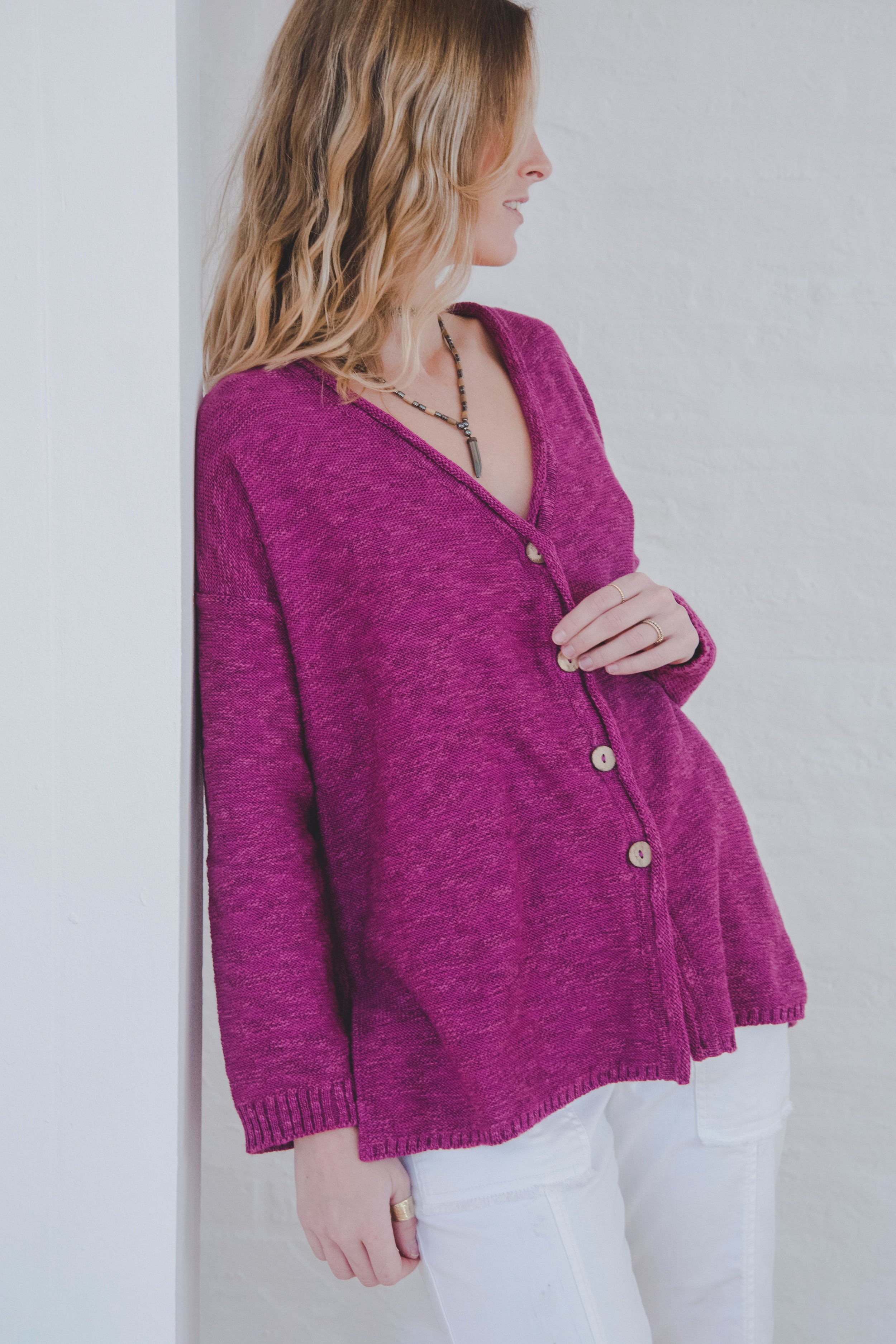 Cardigan Boto · Frambuesa