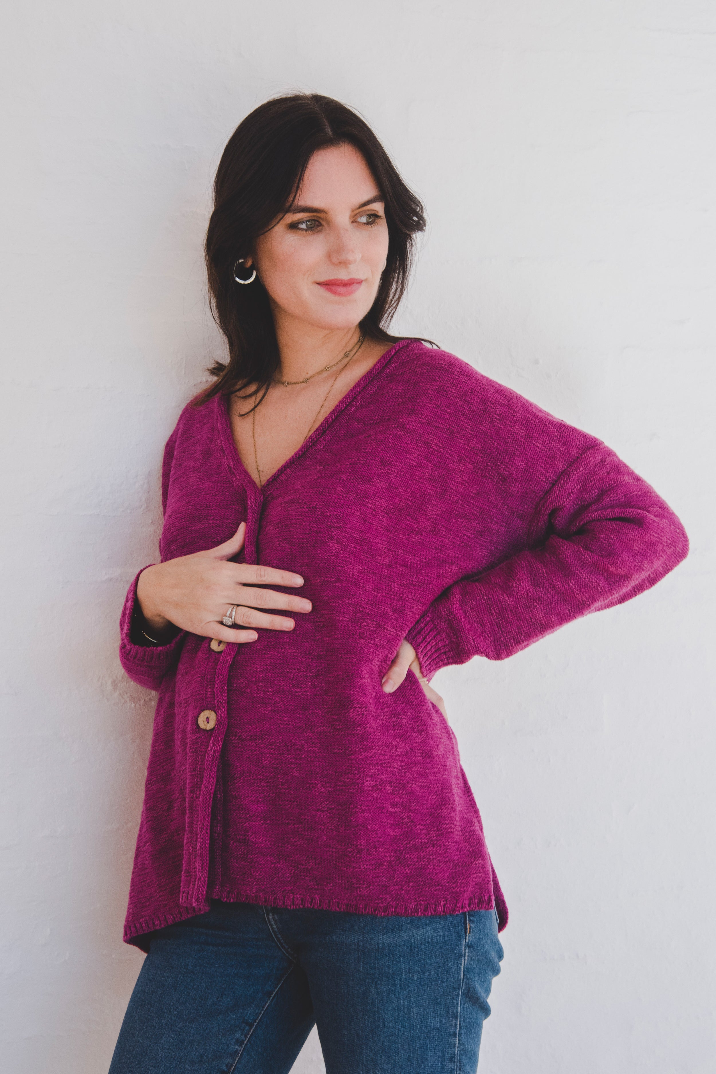 Cardigan Boto · Frambuesa