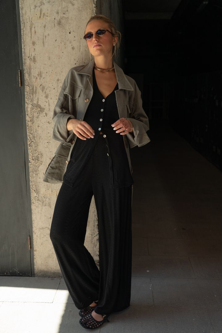 Pantalon Ondas · Negro