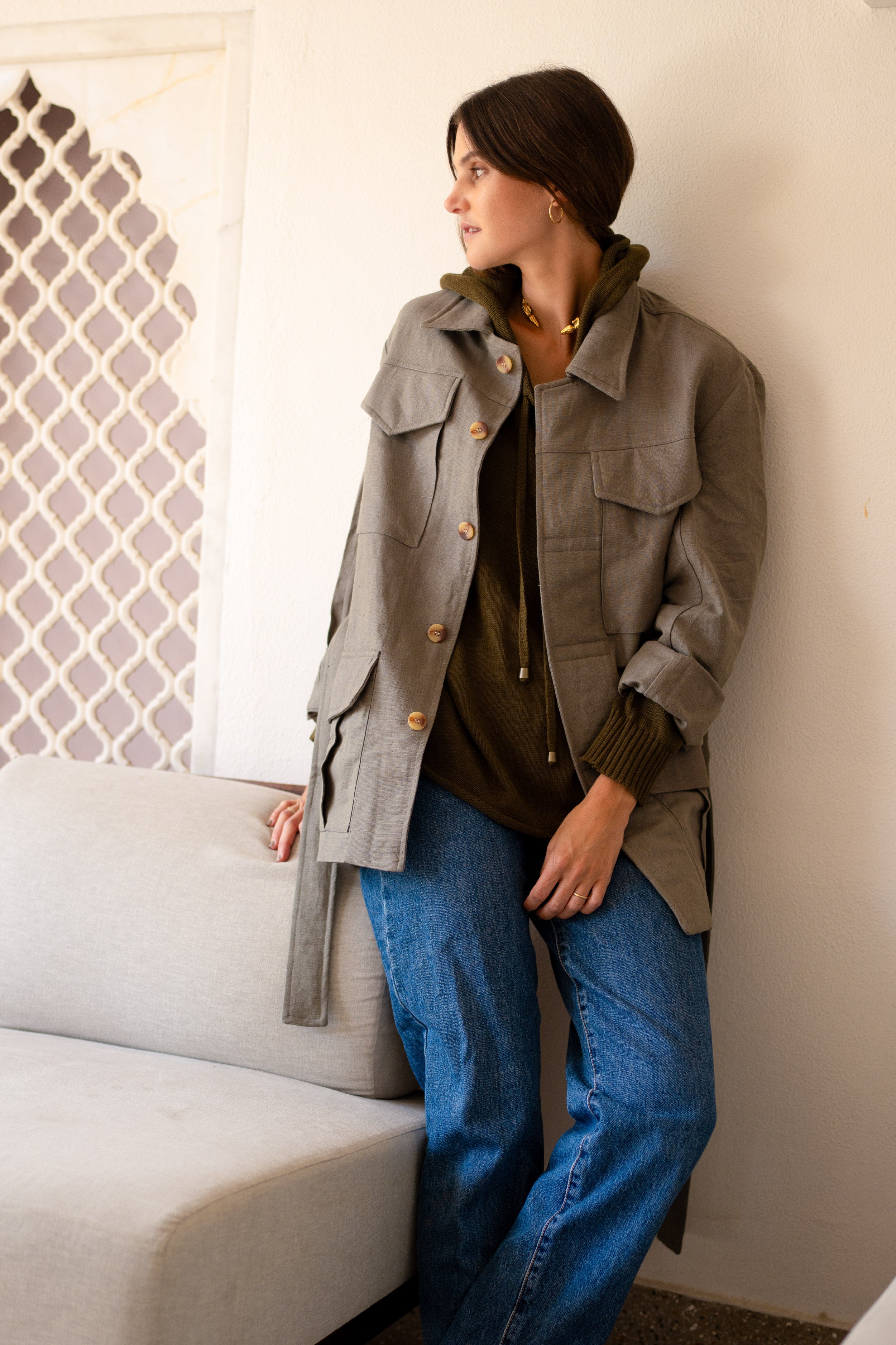 Chaqueta Indi · Musgo