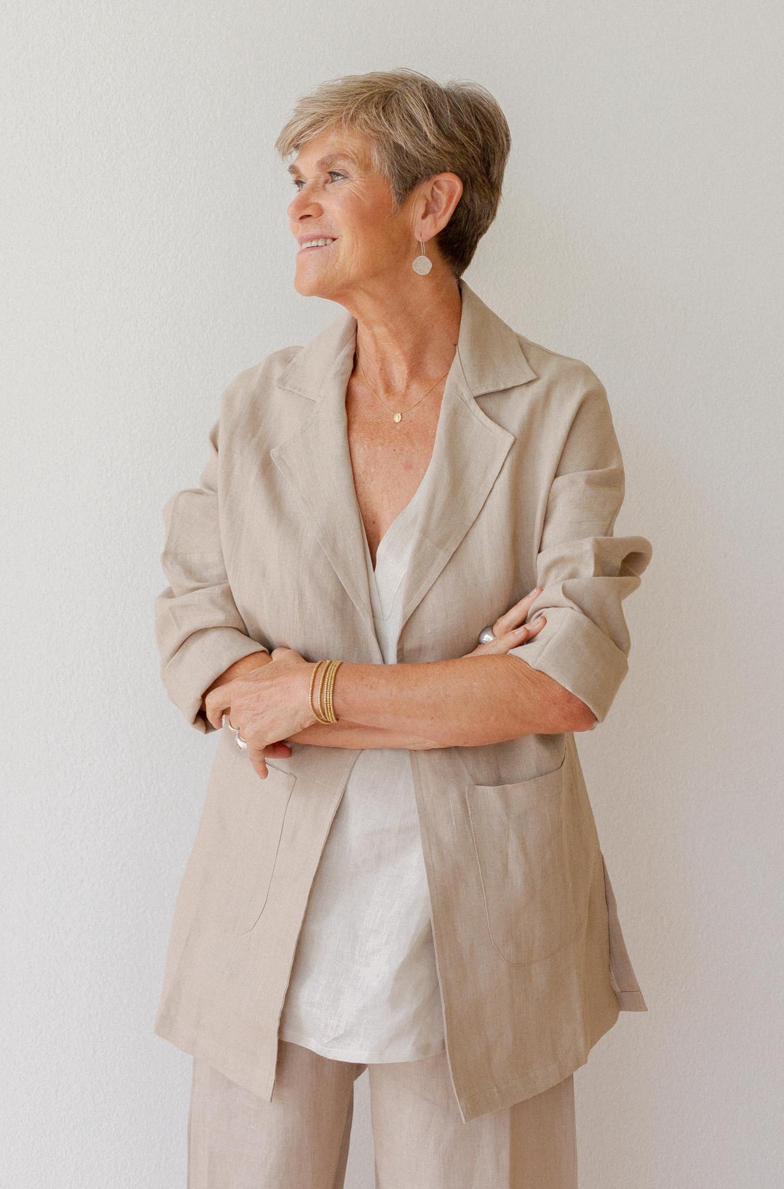 blazer de lino holgado