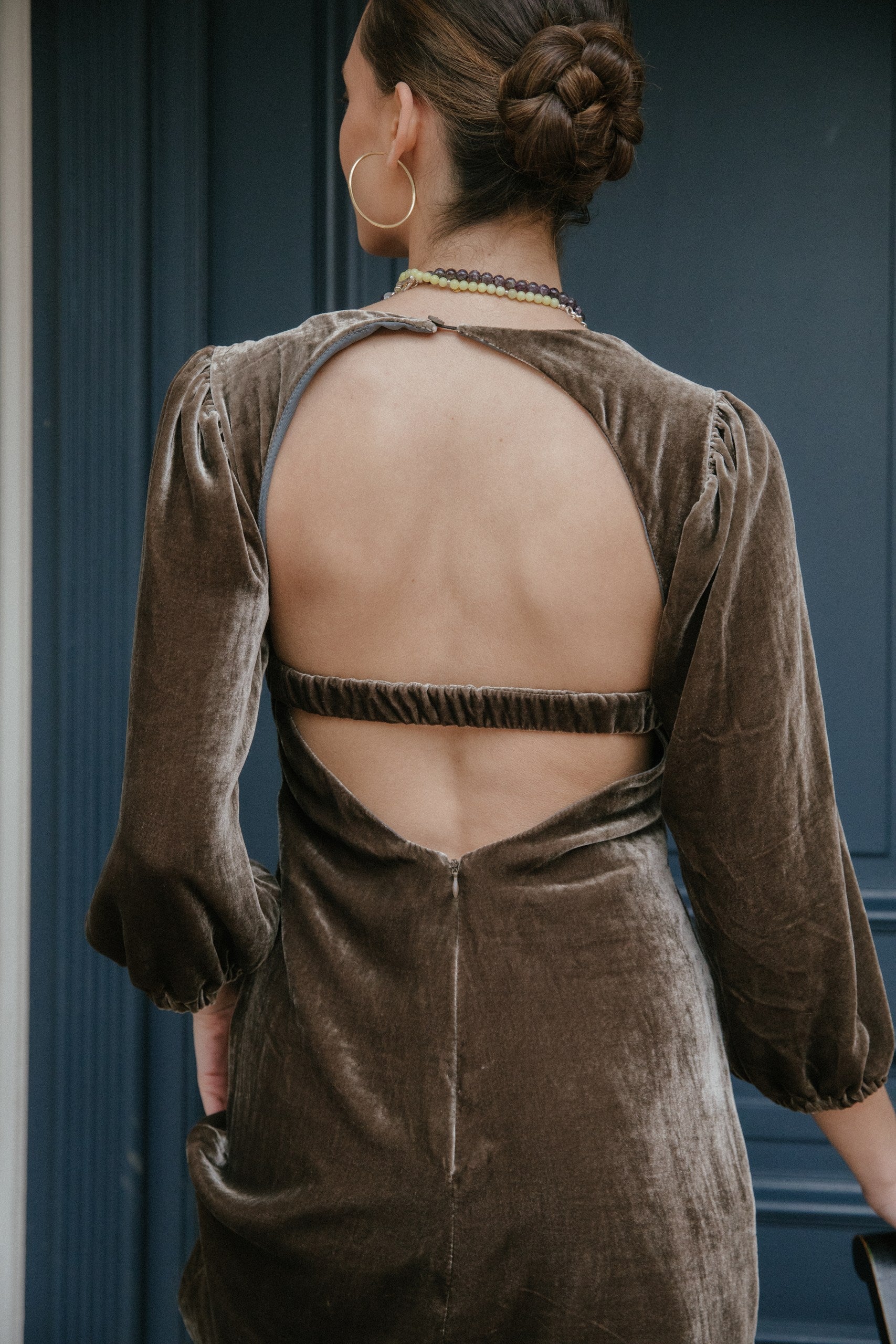 Vestido Lime Velvet · Taupe