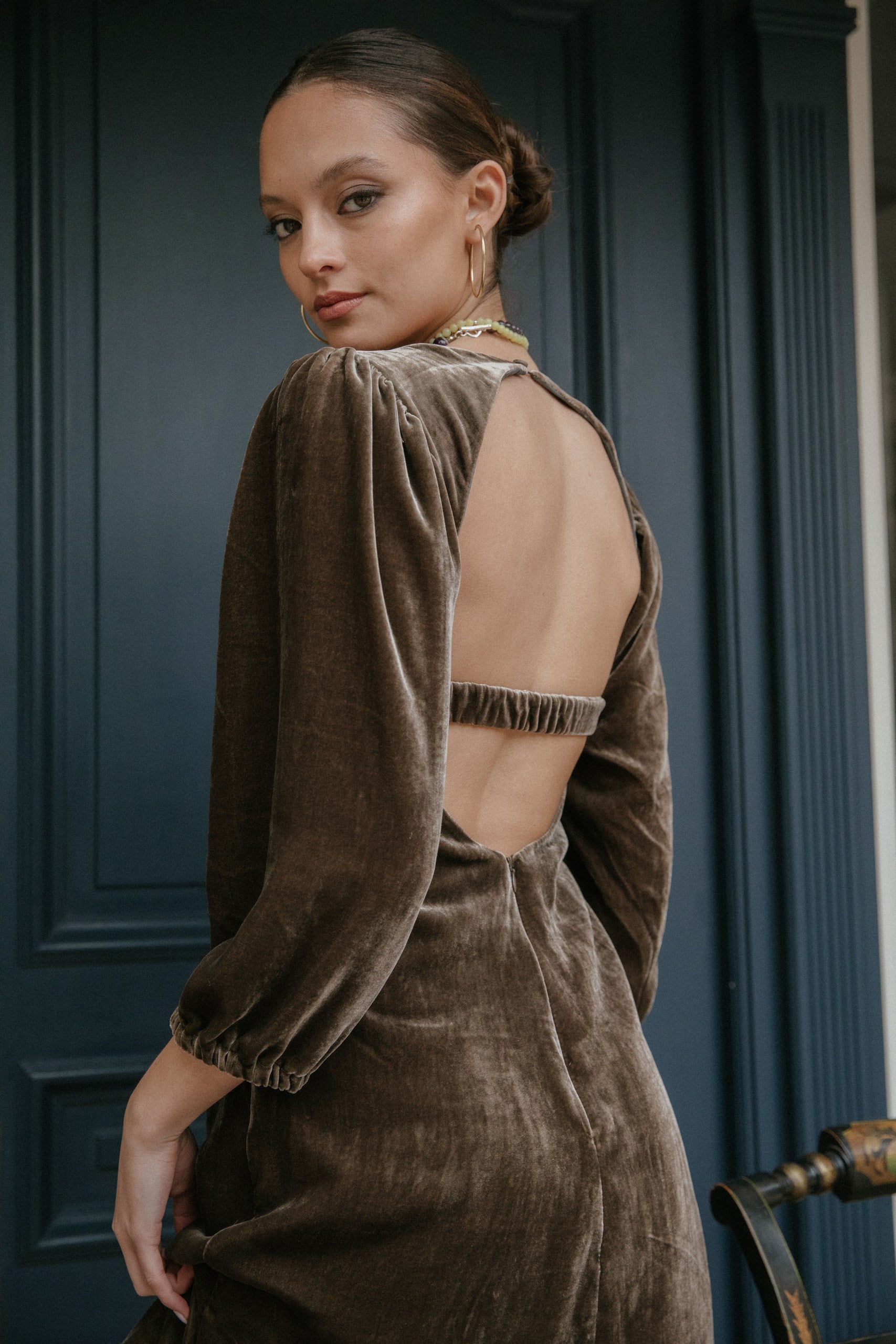 Vestido Lime Velvet · Taupe