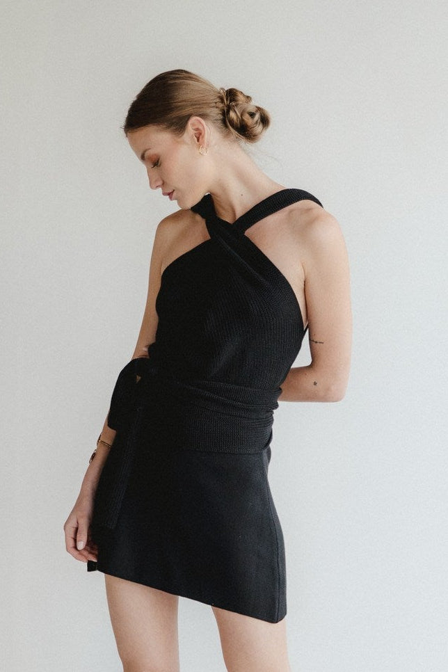 Mini Falda Alaia · Negro