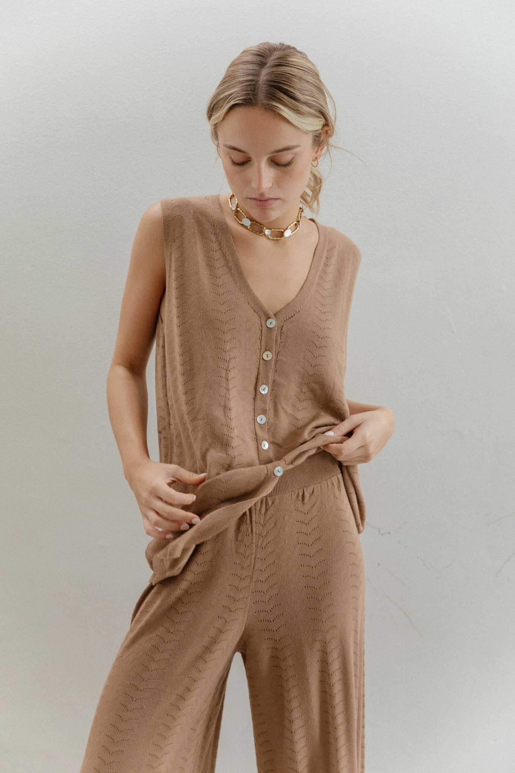 Pantalon Ondas · Toffee