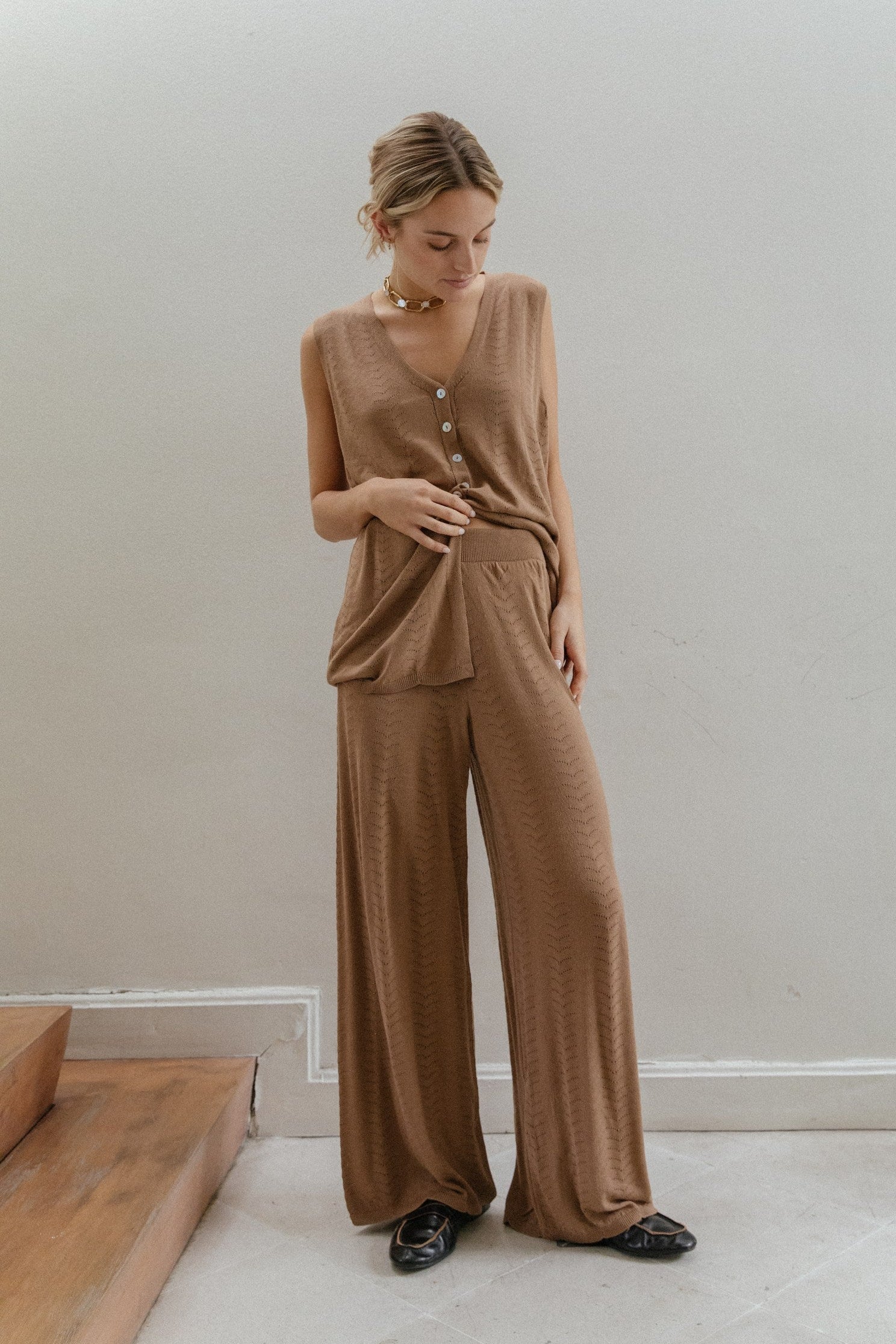 Pantalon Ondas · Toffee