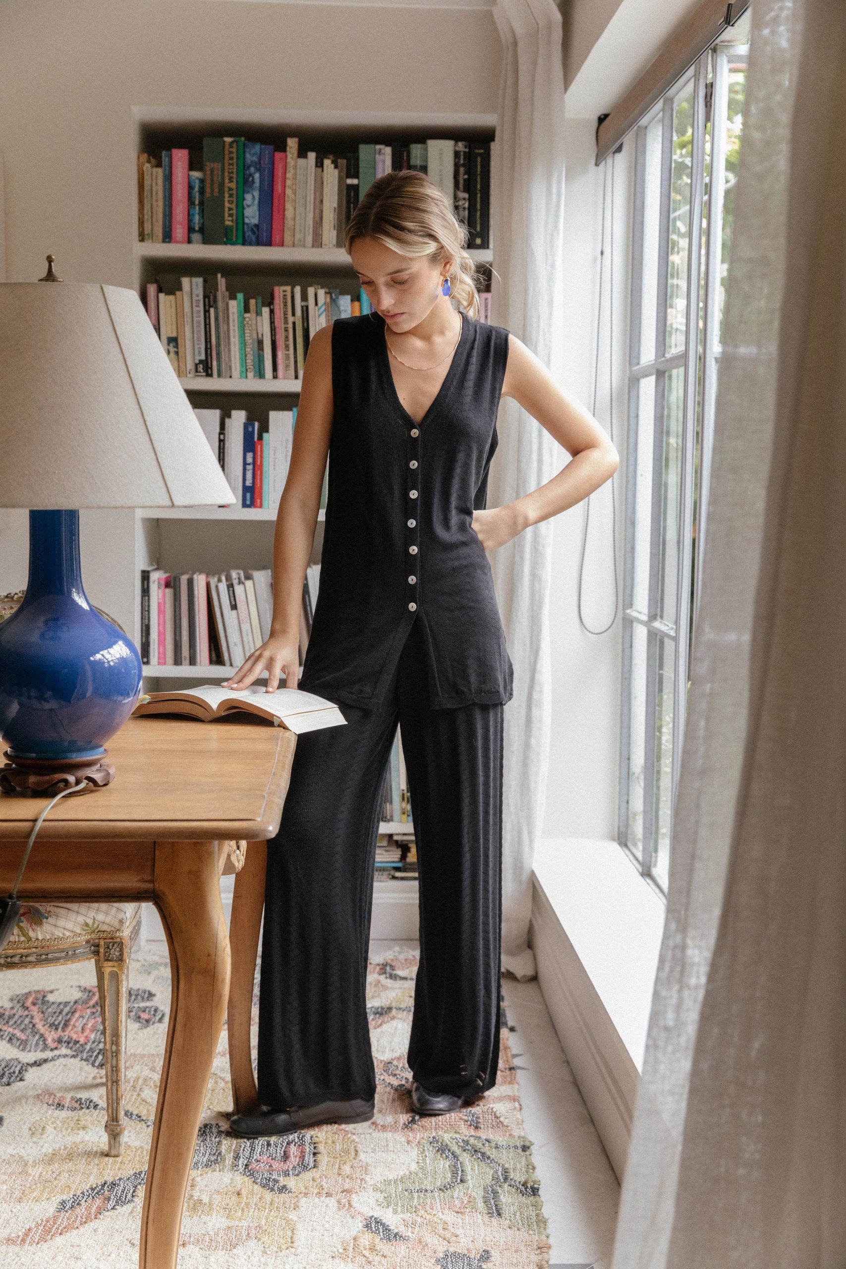 Pantalon Ondas · Negro