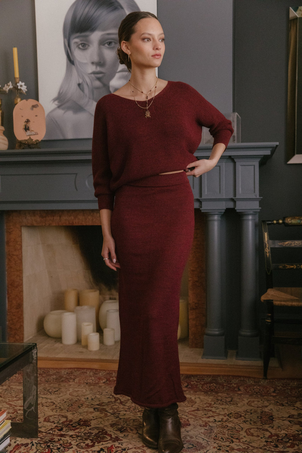 Falda Viena · Cranberry