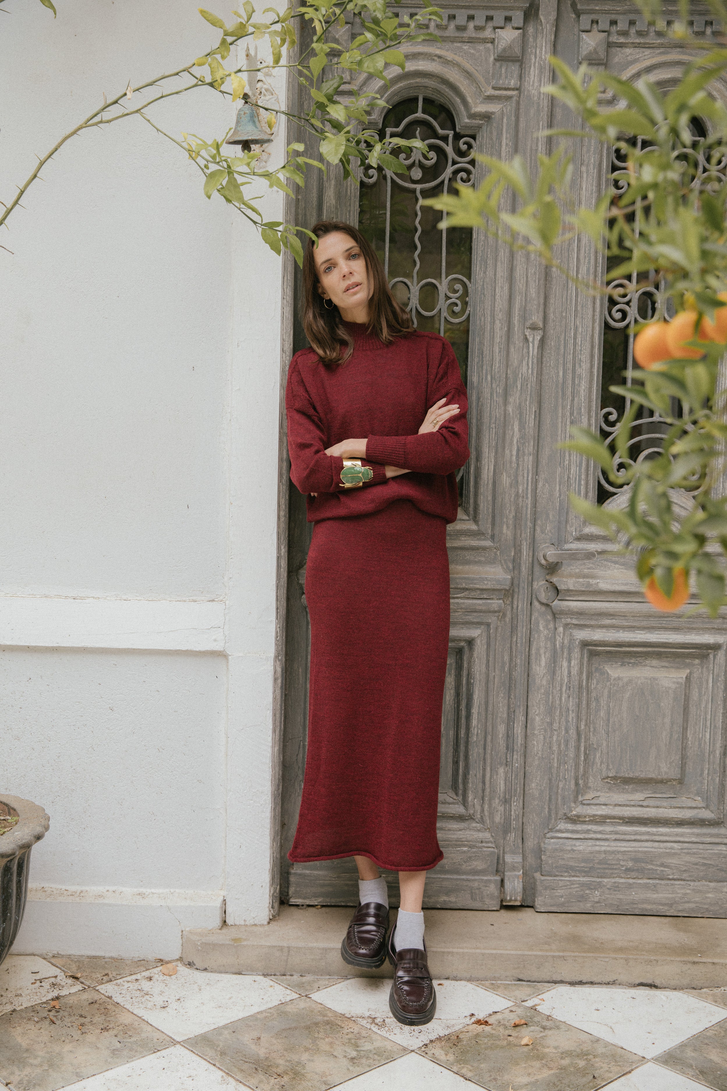 Falda Viena · Cranberry