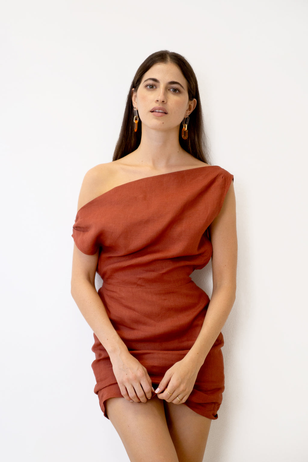 Mini Vestido Creta  · Teja