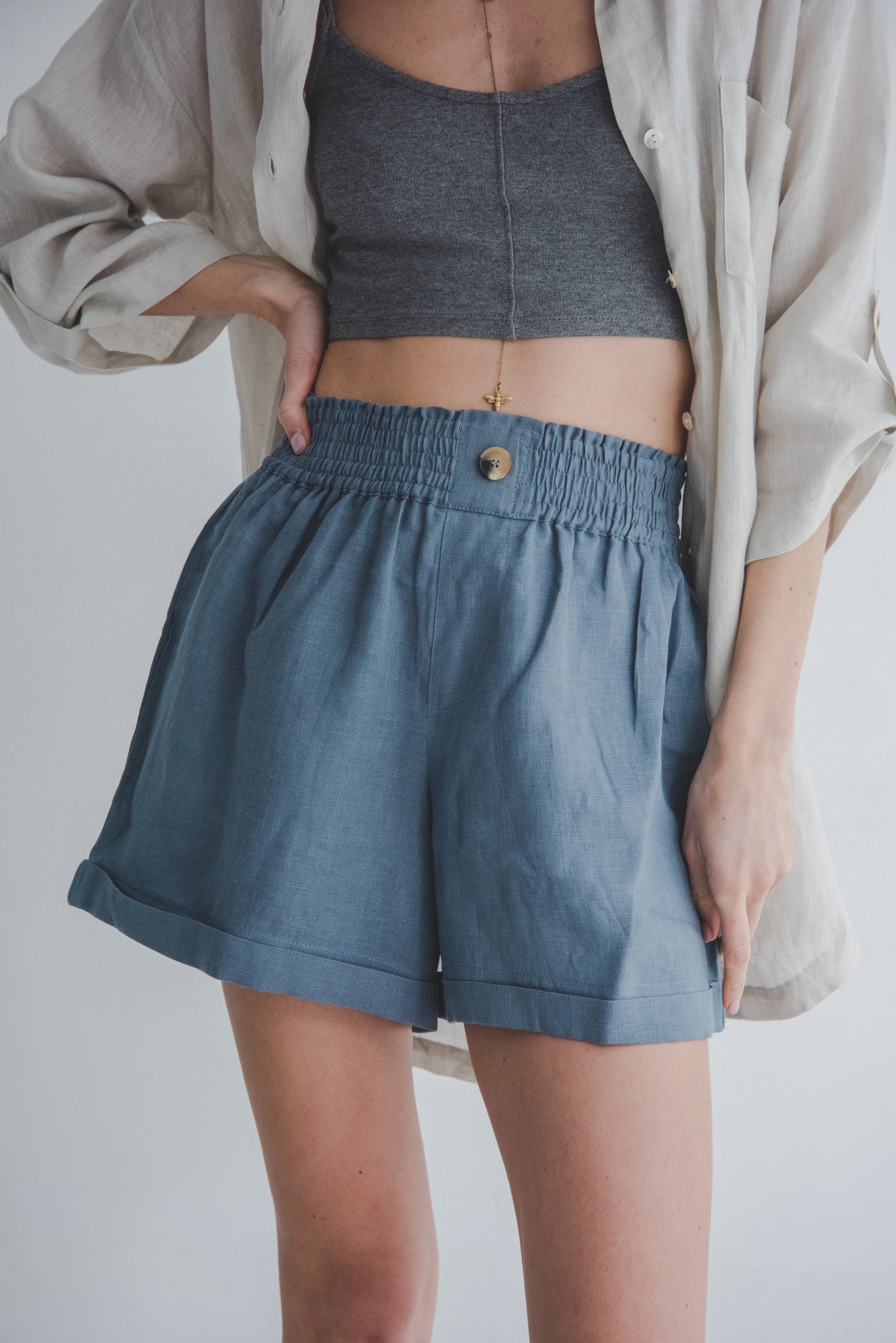 Short Palma · Azul Piedra